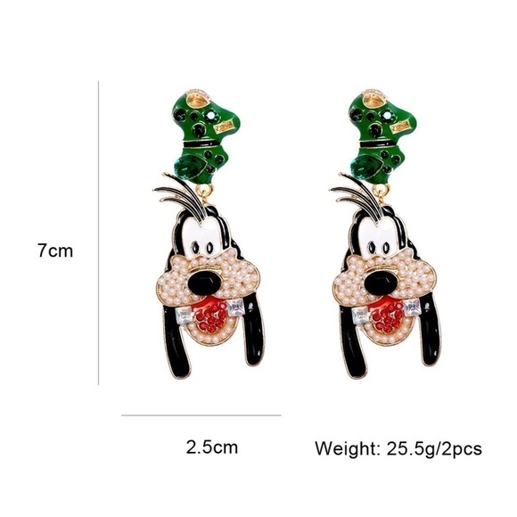New Disney Earings Rhinestones Unique GOOFY CARTOON❤️🖤🤍🤓 - Picture 7 of 8
